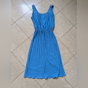 Blue Vintage Pleated Dress
